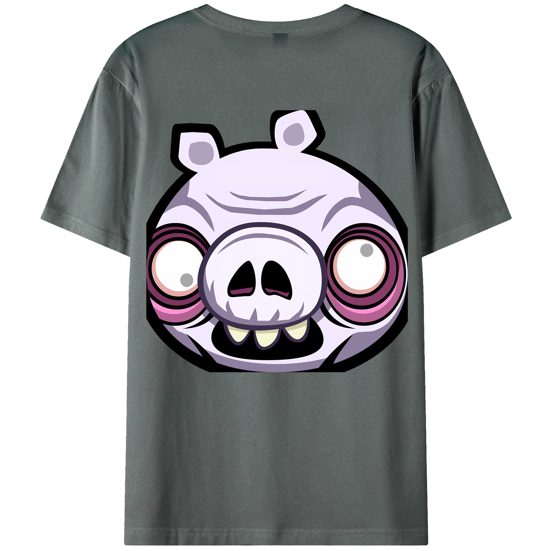 （画像用） Angry Birds アングリーバード 綿100％ メンズ半袖Tシャツ（バックプリント） 通気性